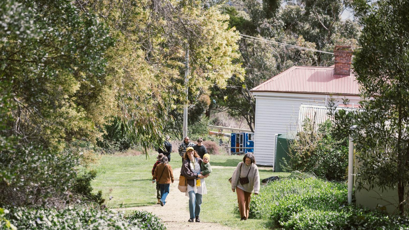 Walking up to the garden.