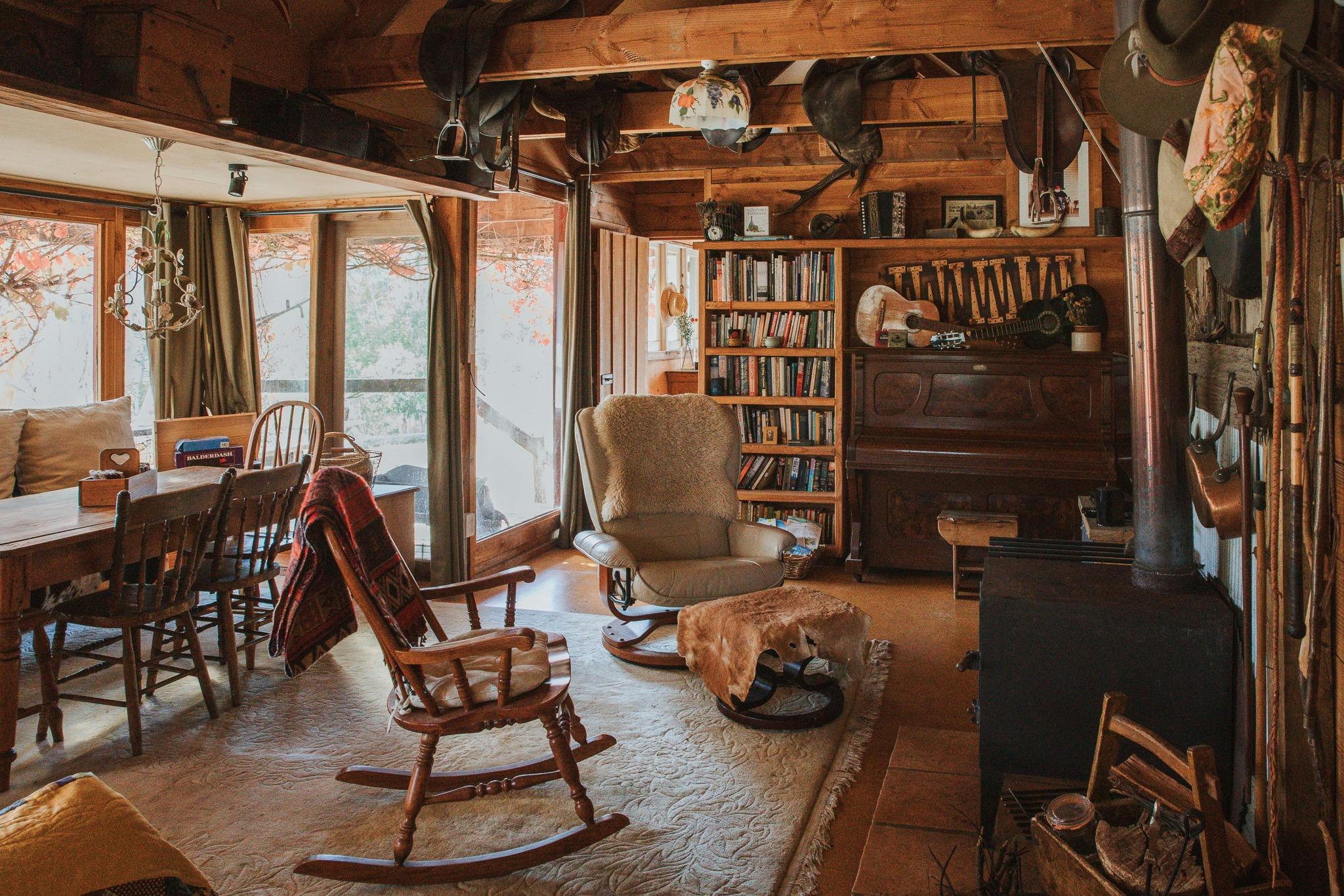 Adorned with antiques Browns cabin is museum showcasing the history of the area.