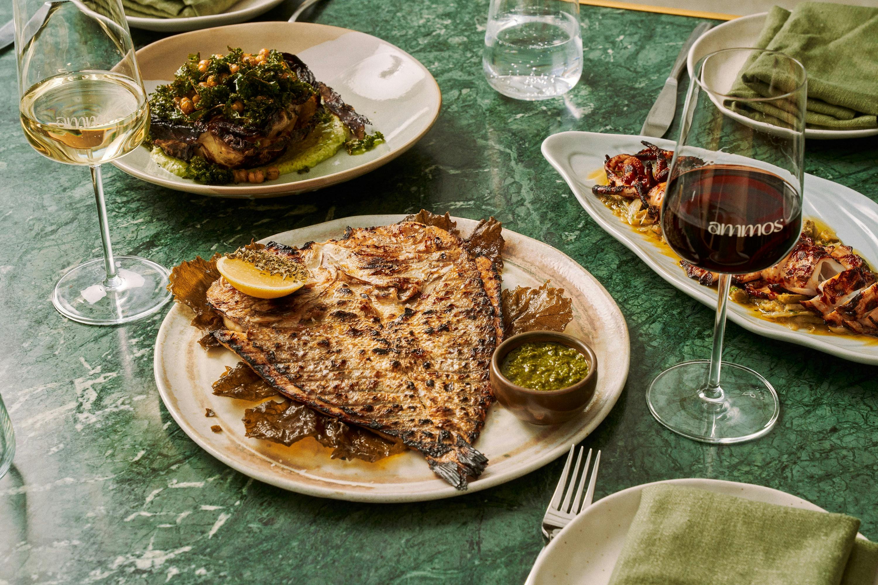 Flat fish on table setting
