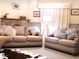 Lounge room at Mt Aleck Homestead