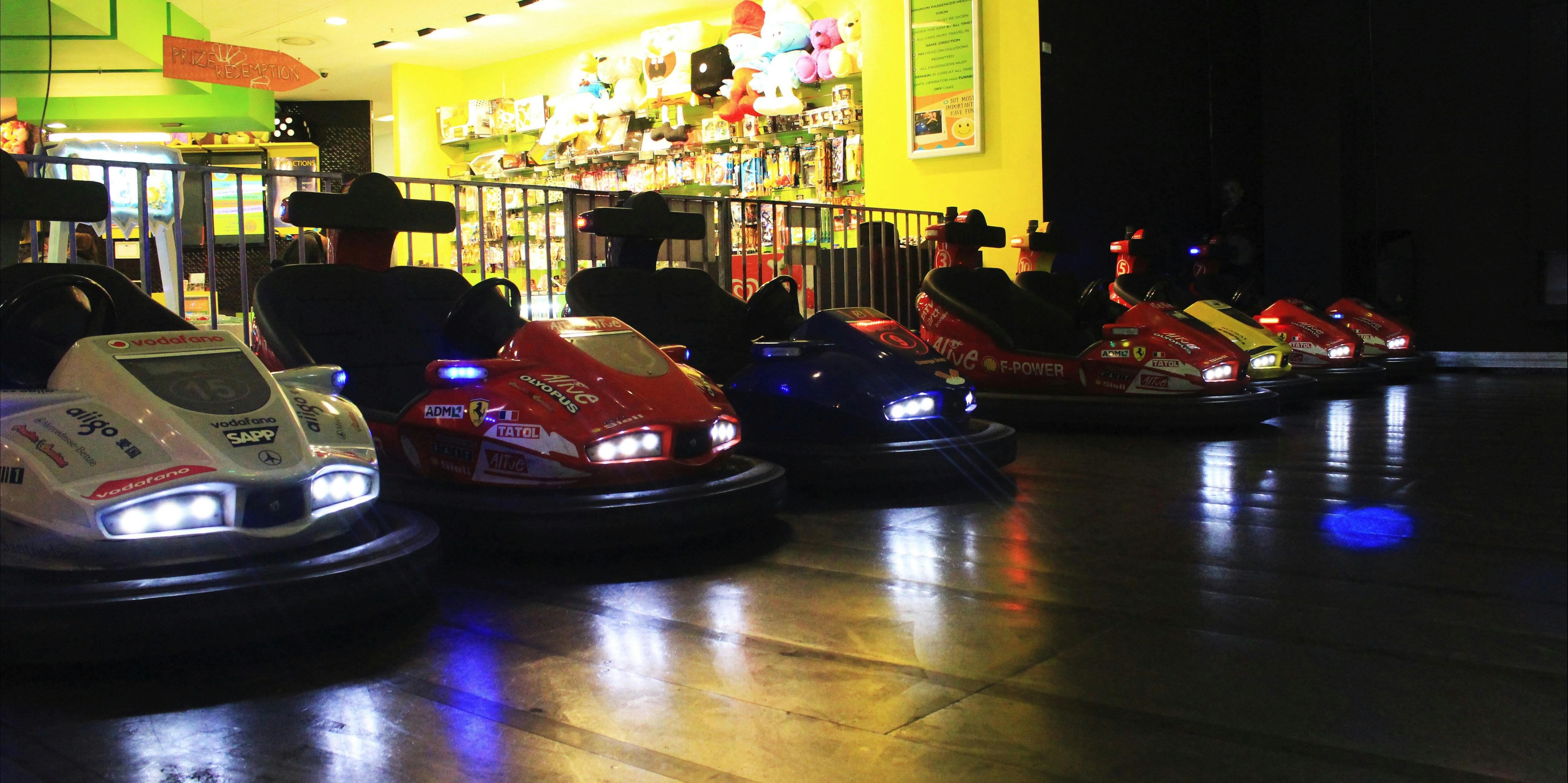Dodgem cars in a row