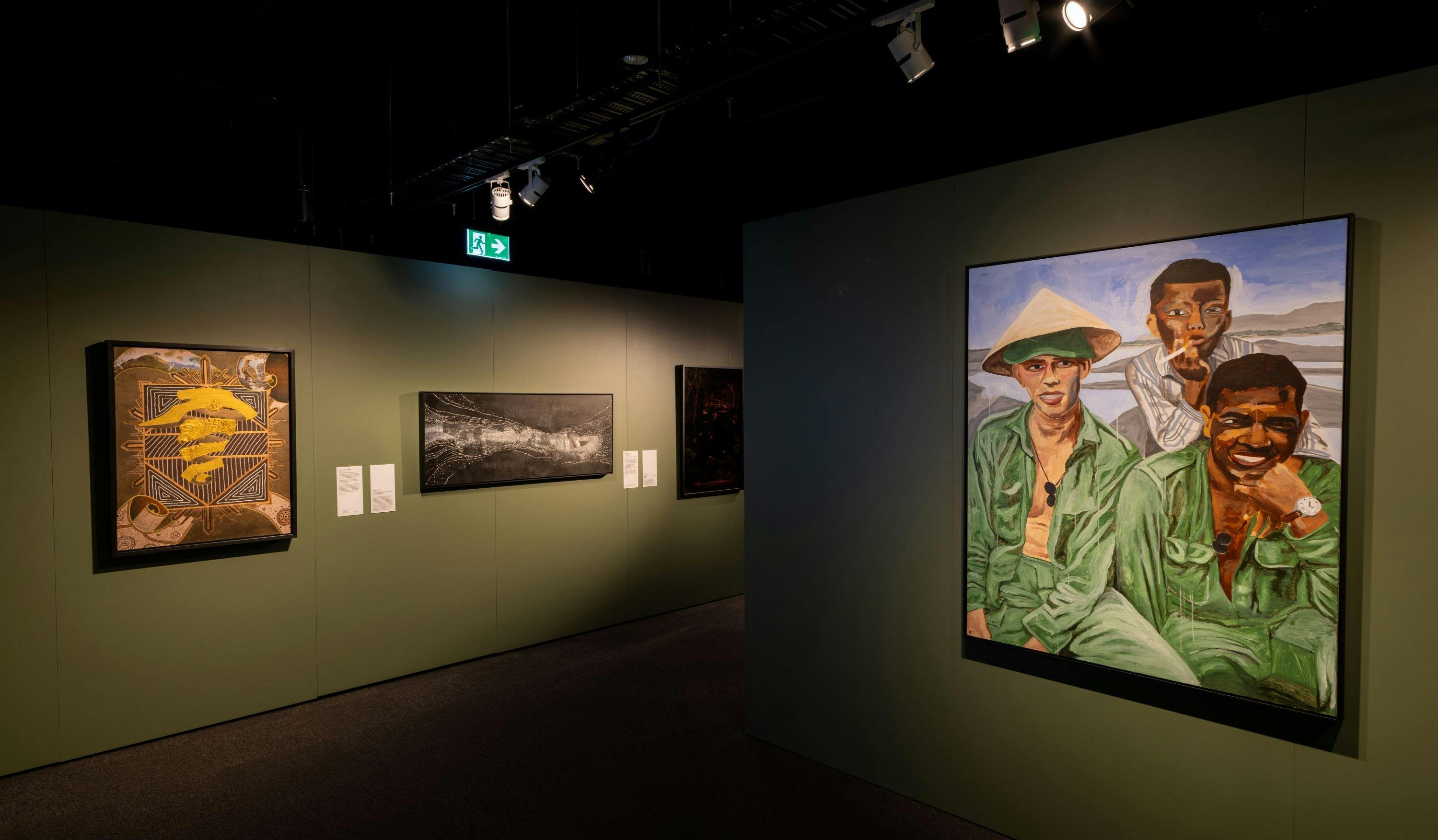 three artworks on the walls