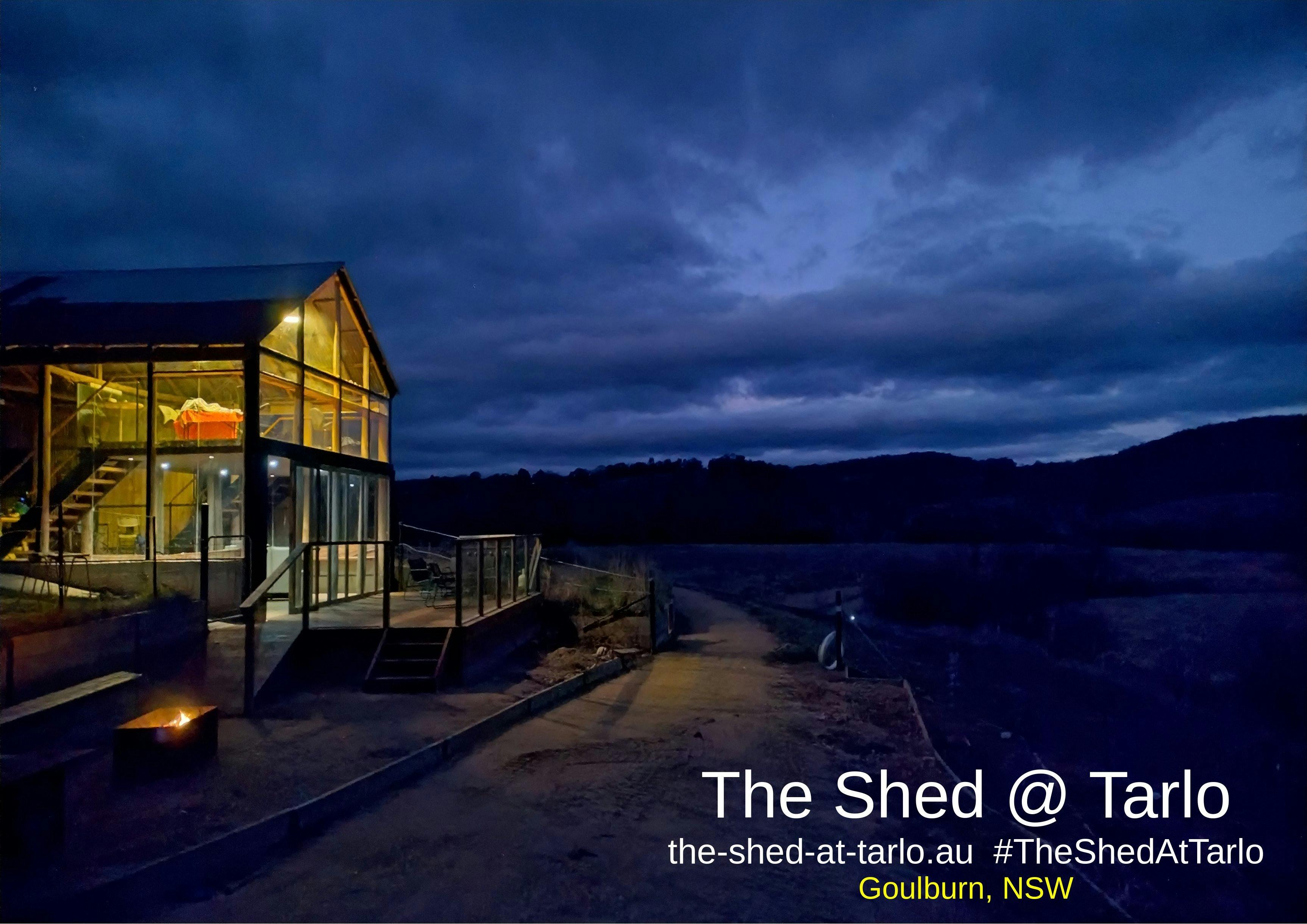 The Shed @ Tarlo stands tall against the night sky