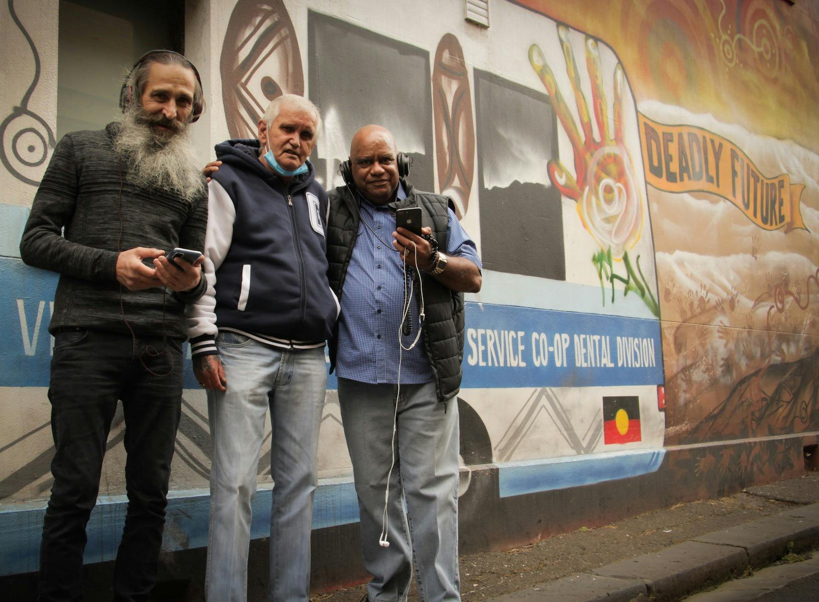 Uncle Colin Hunter, Uncle Bootsie Thorpe and Bobby Nicholls who all share yarns on the Yalinguth app