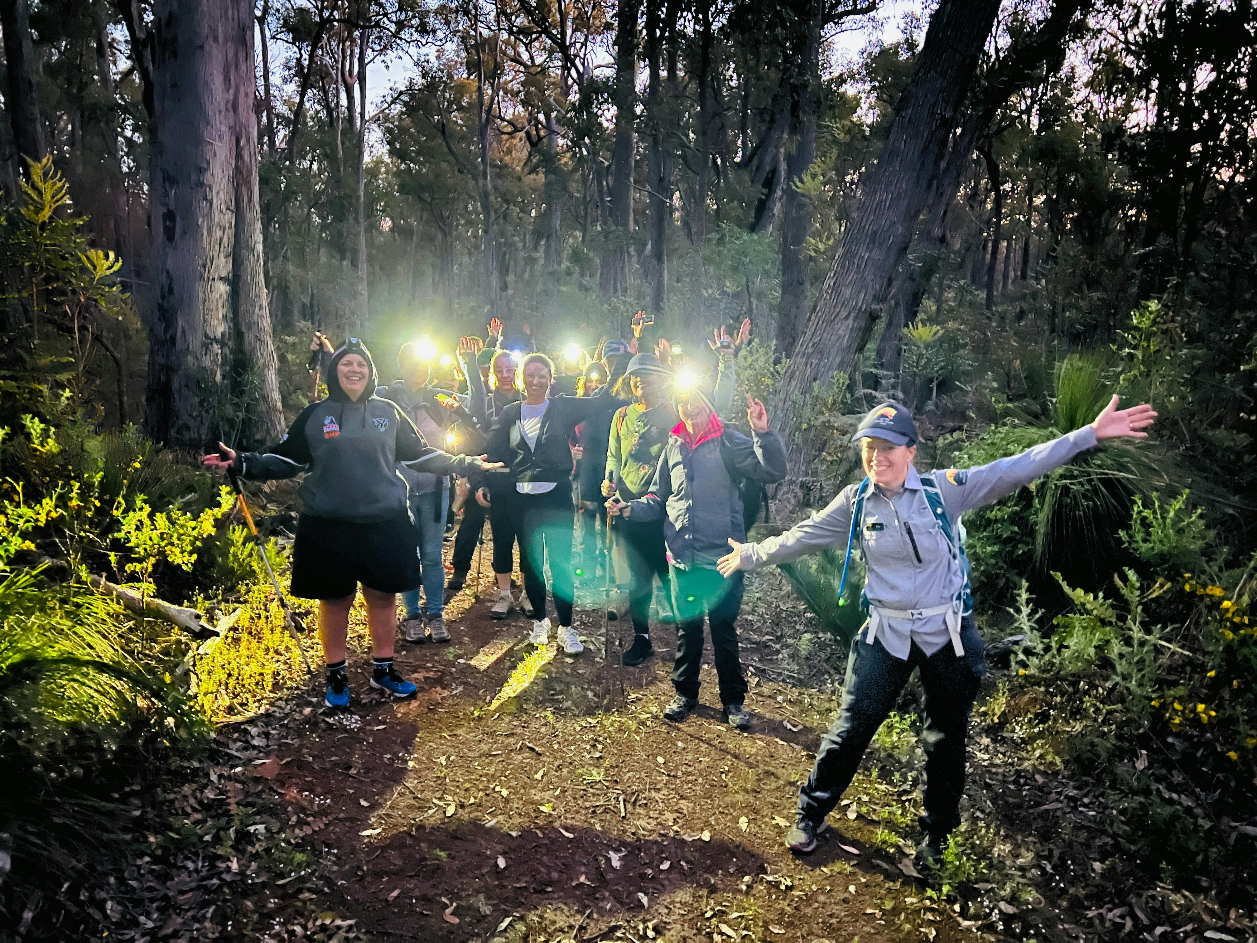 Guests enjoying a twilight hike