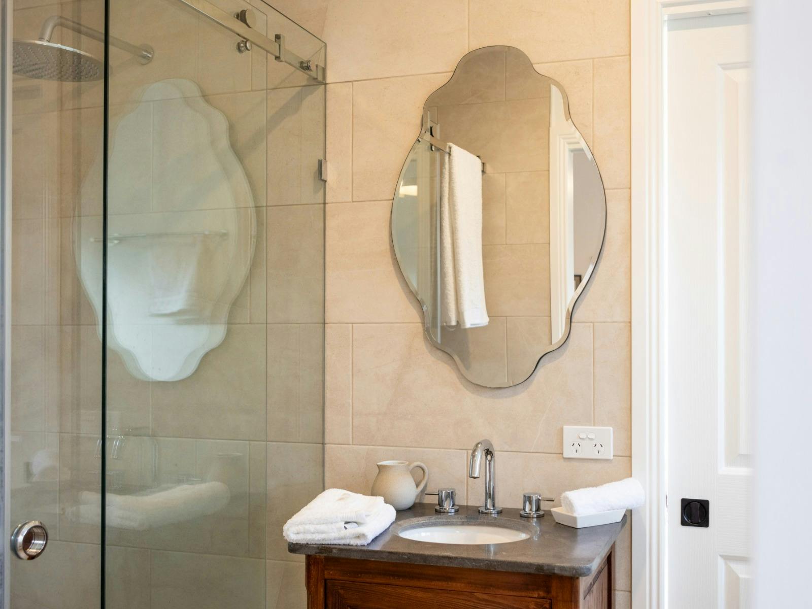 This bathroom enters from the double bedroom.