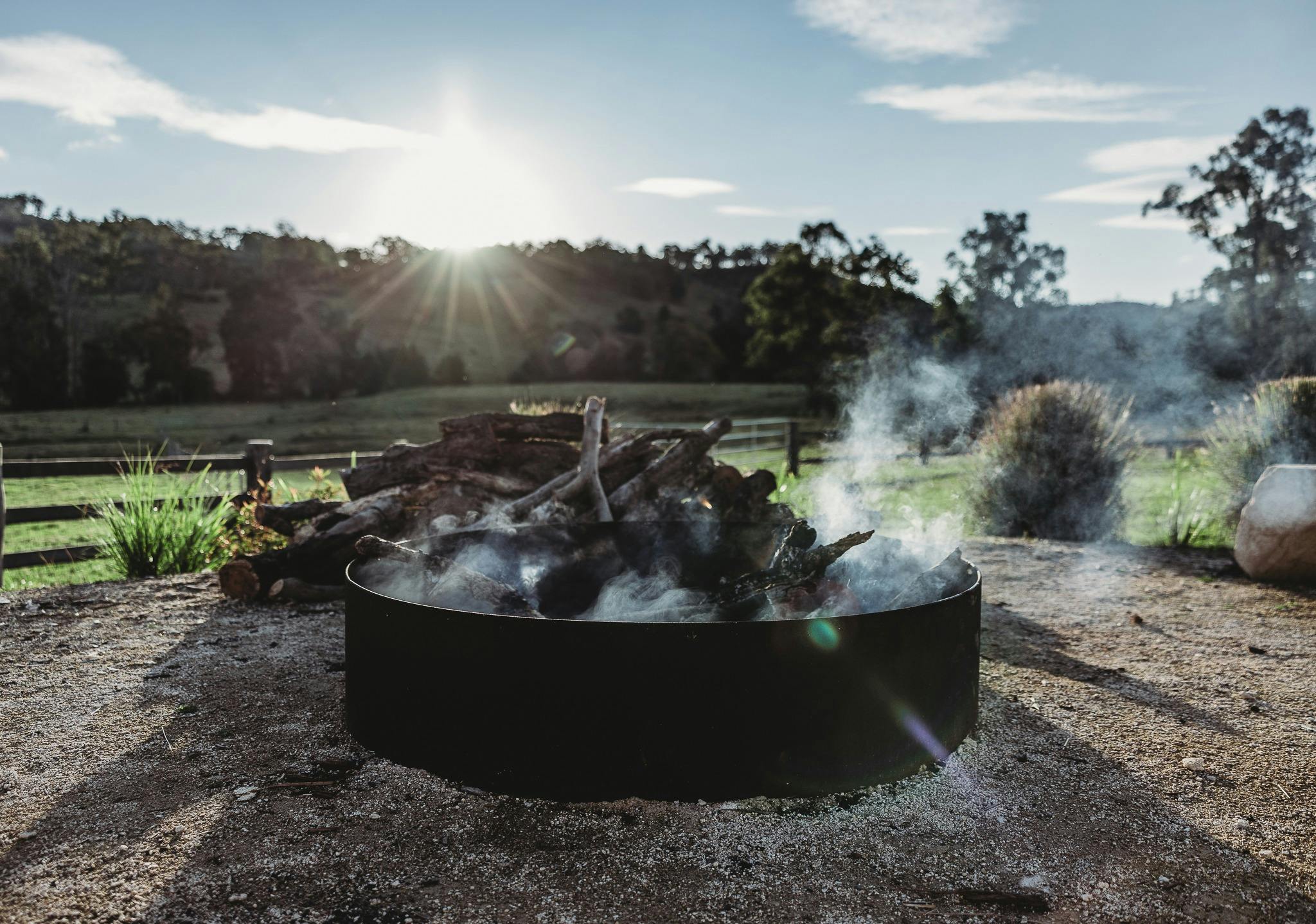 Hunter Valley accommodation with a fire pit