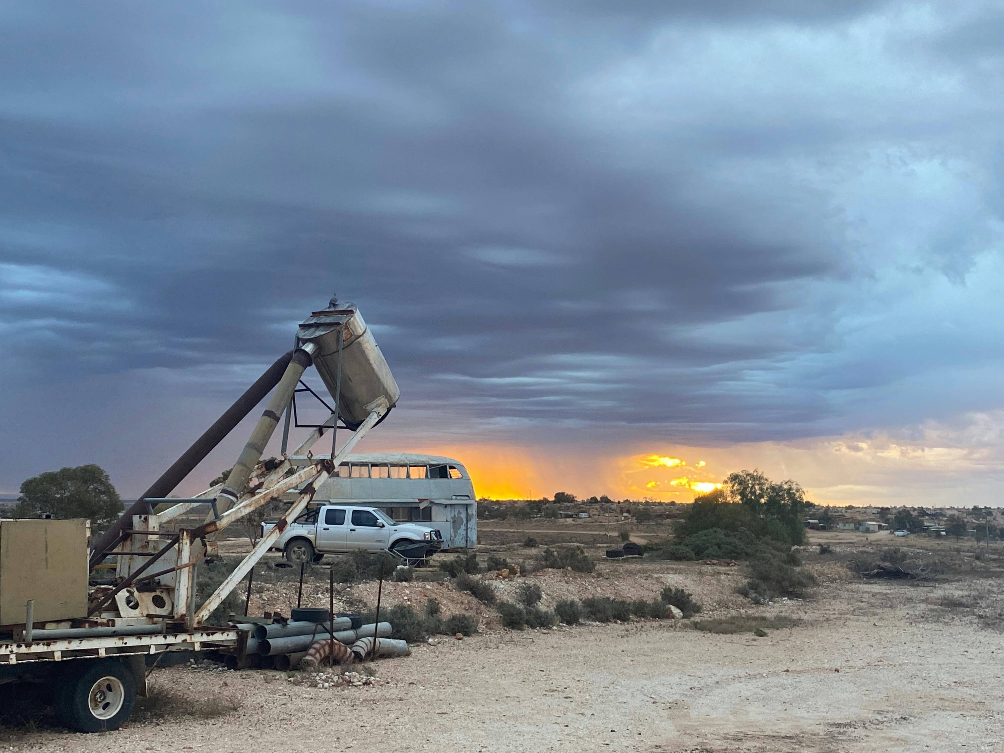 The Blower is an industrial vacuum cleaner unique to opal mining.