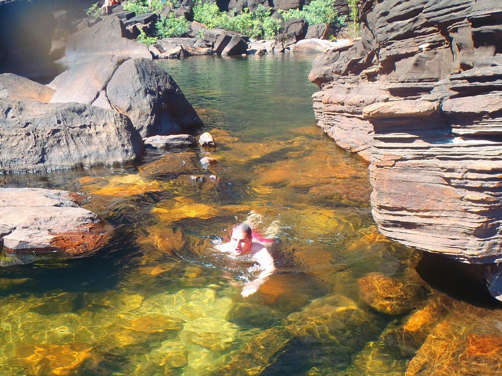 Territory Expeditions guests at Gunlom Falls