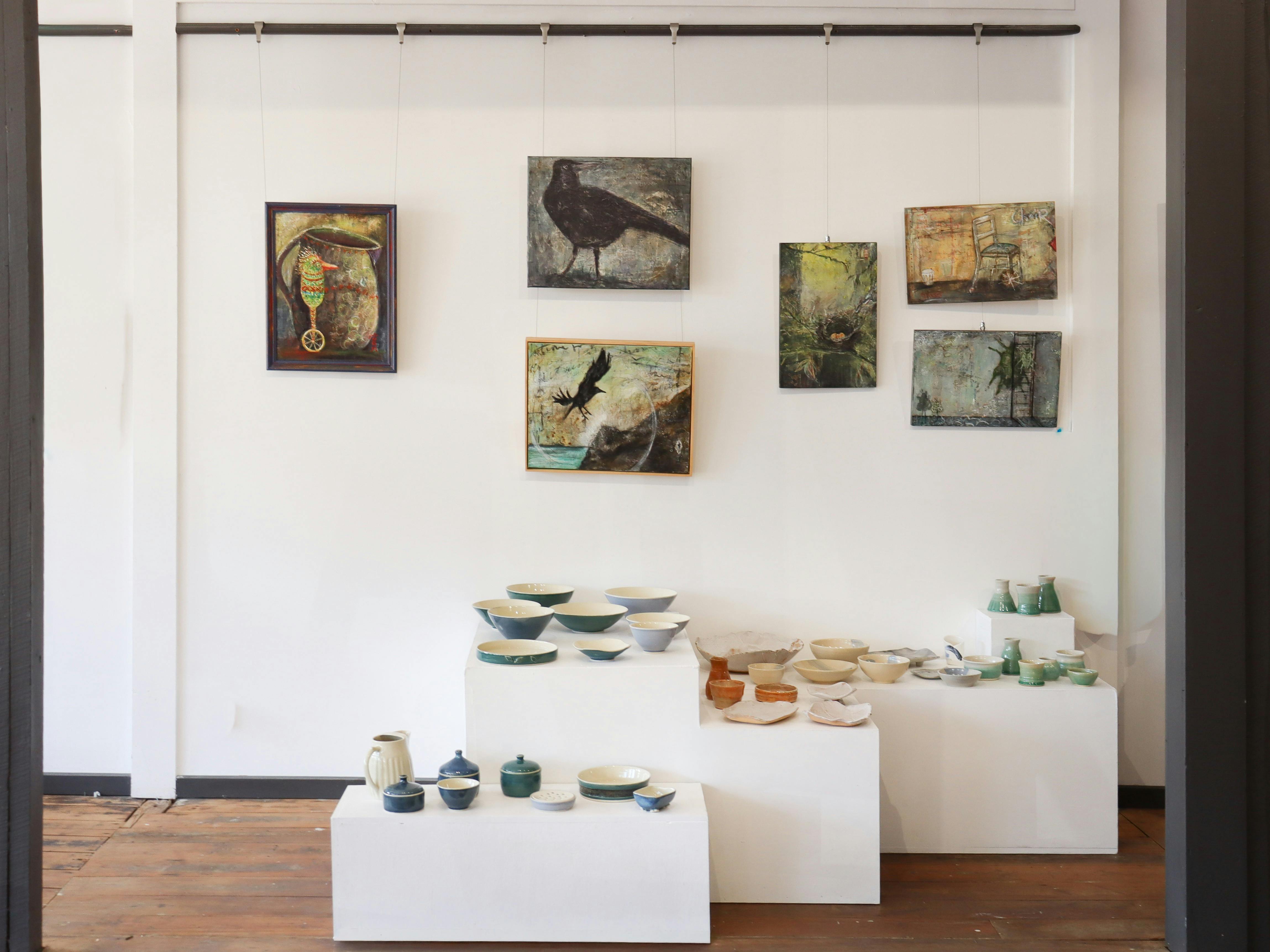 Paintings and Ceramics as part of Buttlejorrk Art Exhibition