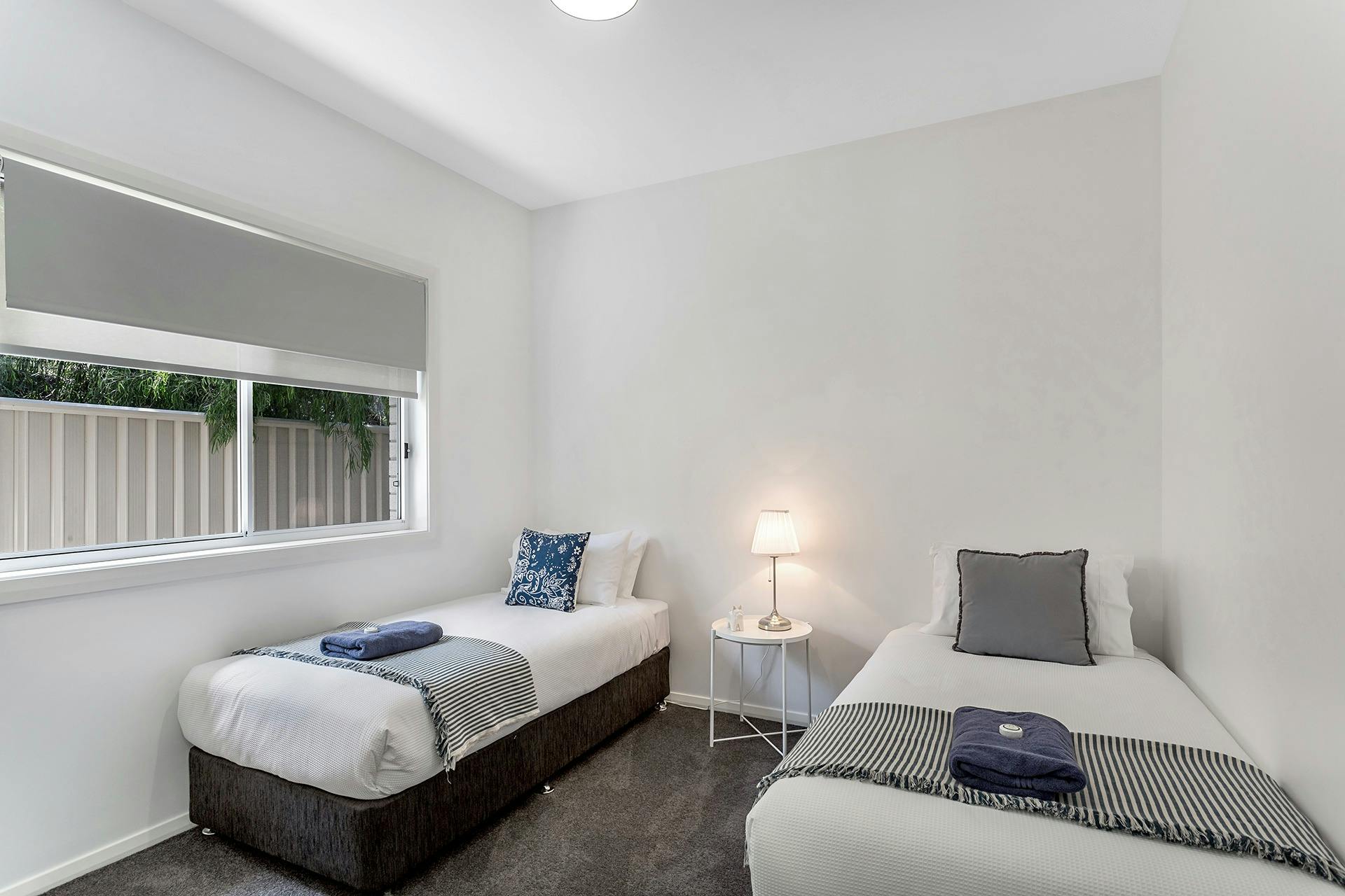 Twin bedroom with lux linen provided