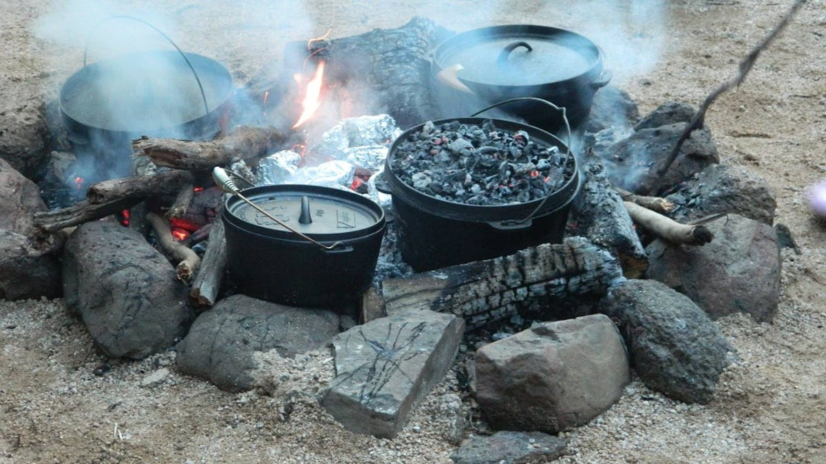 Cooking on the campfire