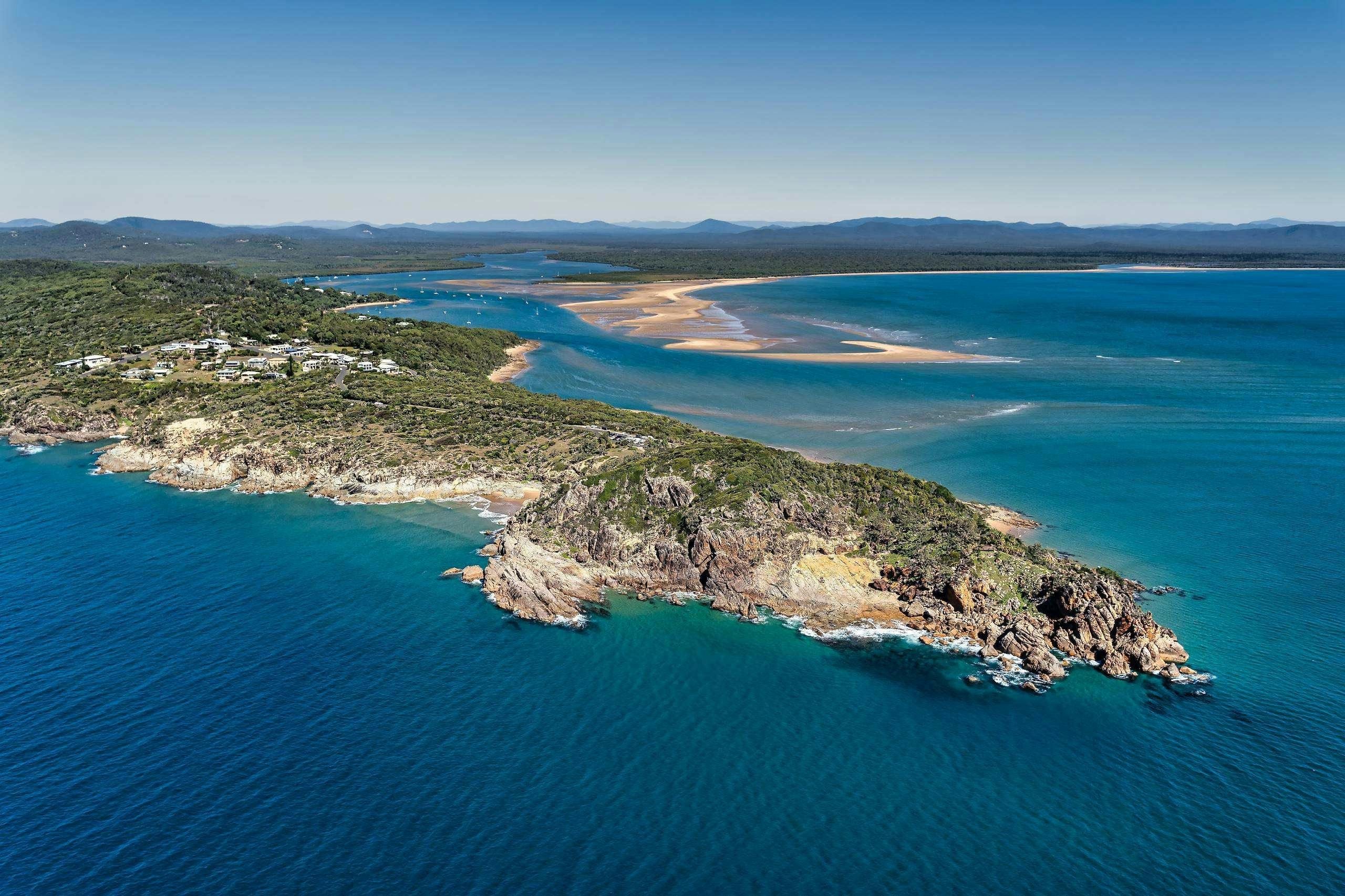 Stunning Aerial  Coastal view of 1770 Headland
