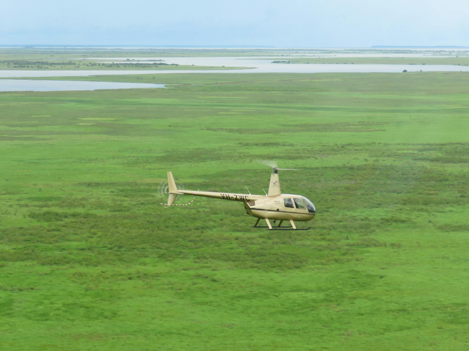 Flying over Woolner Station on the way to the Airboat Tour