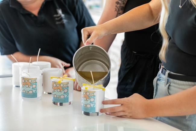 pouring candles