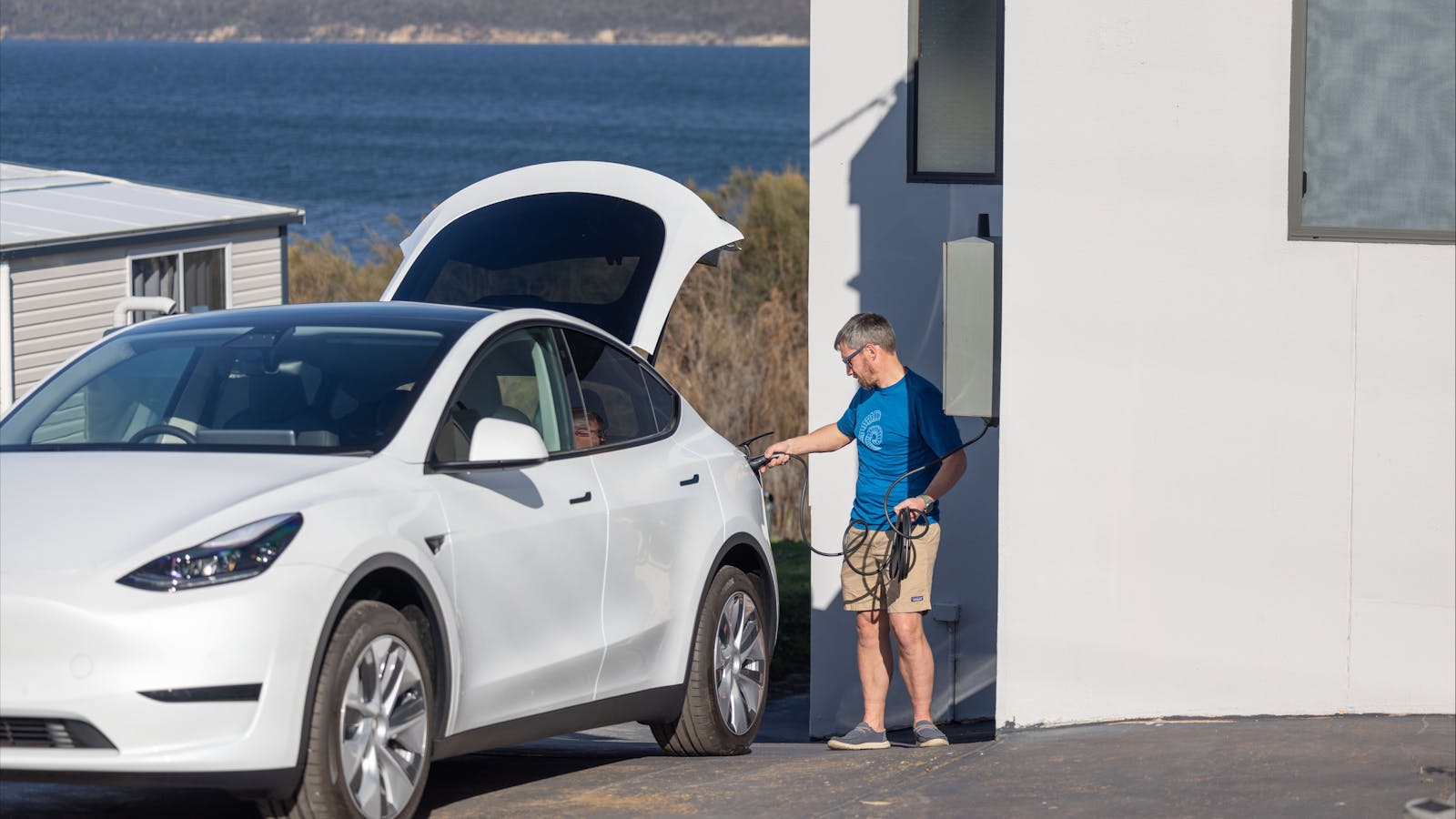 Plug in to a standard power point at your accommodation to keep the car battery topped up or full.