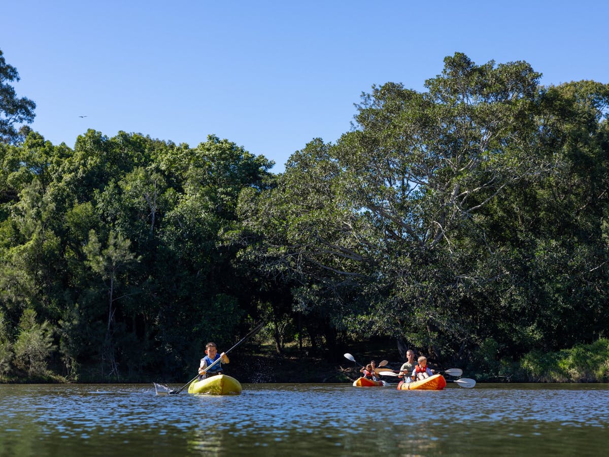 A family canoeing