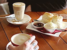 Quandong Cafe Scones and Latte