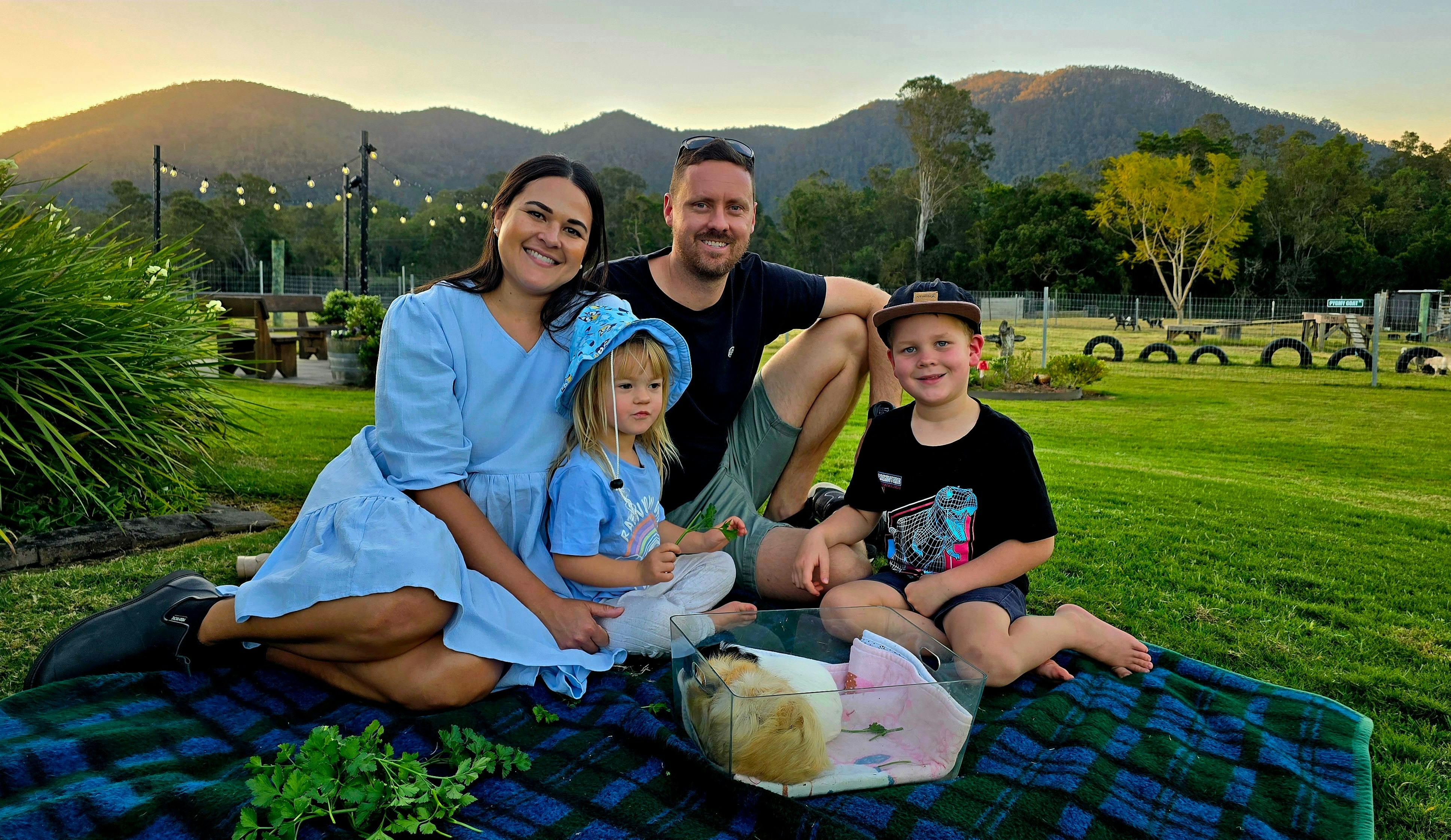 Hand feed the  guinea pigs every afternoon at Fig Tree Farm B&B