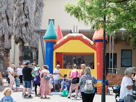 Kids having fun in Jumping Castle