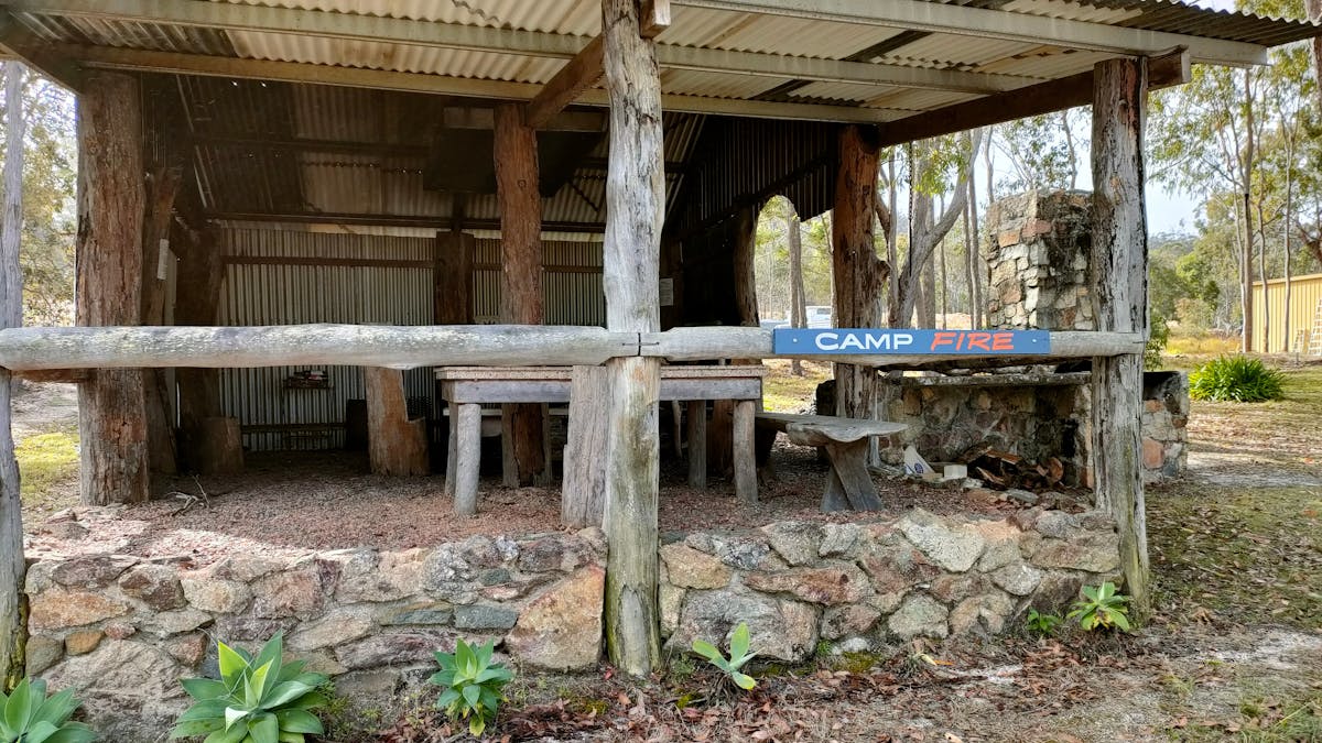 Camp fire hut