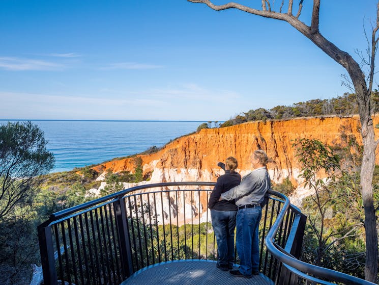 Two guests at the  Pinnacles Lookout