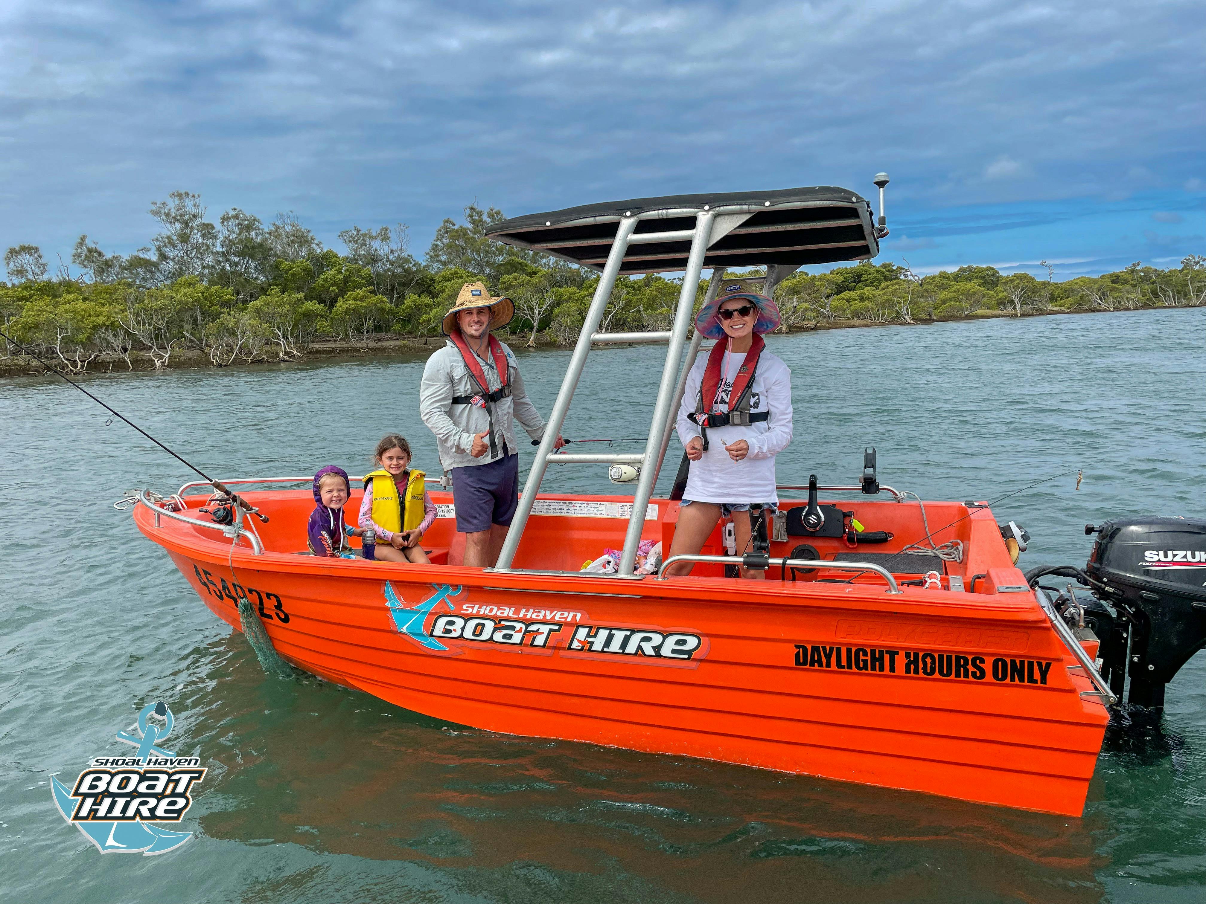 Family fun fishing and swimming