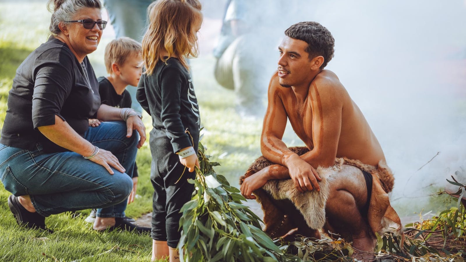 A moment from the Welcome to Country for the opening of the 2025 Clarence Jazz Festival