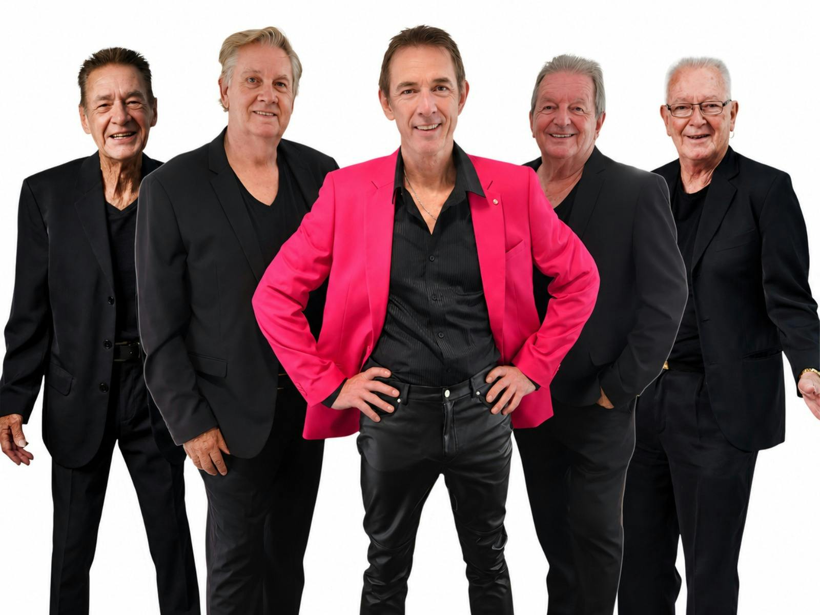 five men looking into the camera and smiling