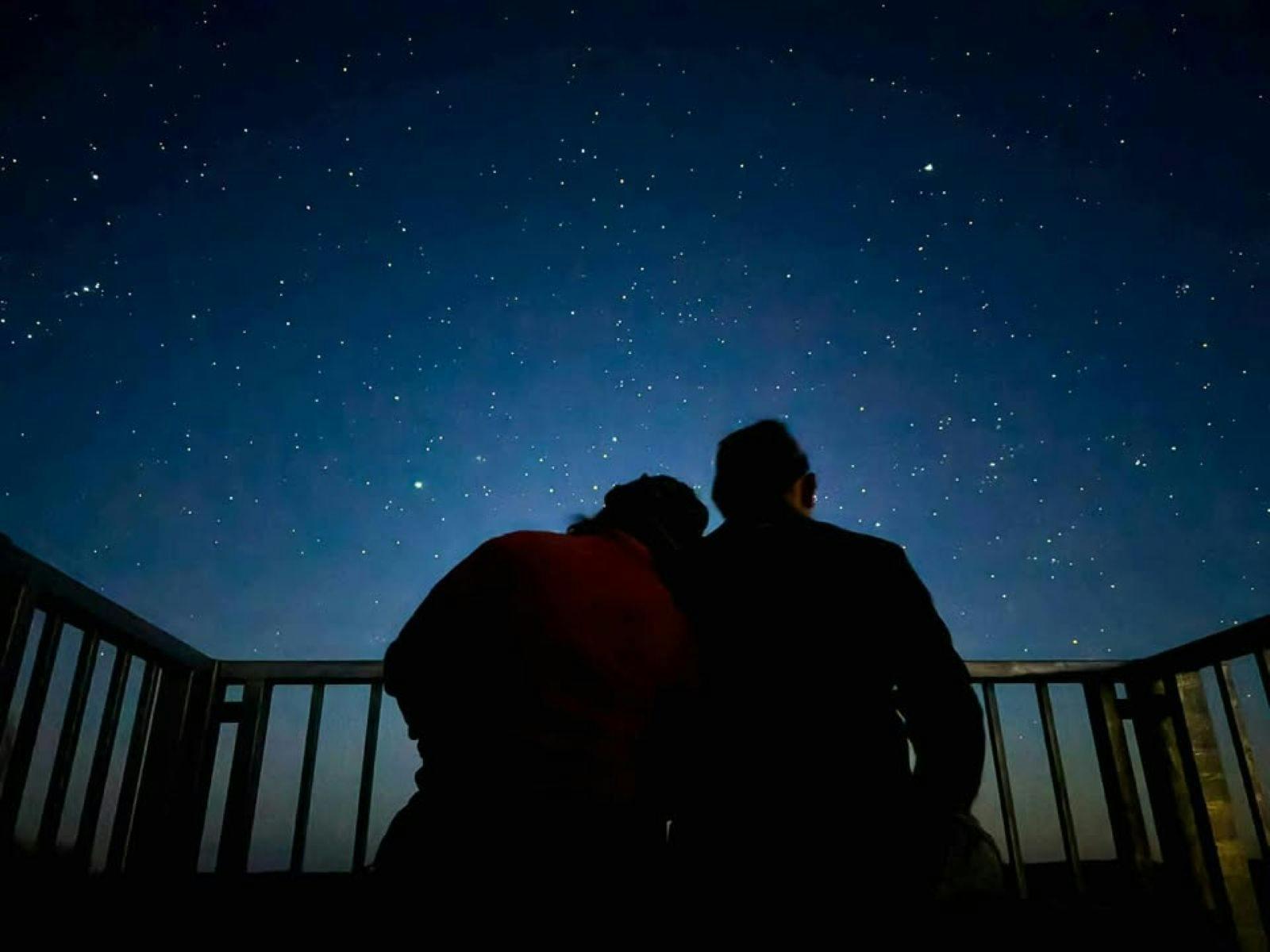 Big Desert Lookout at night
