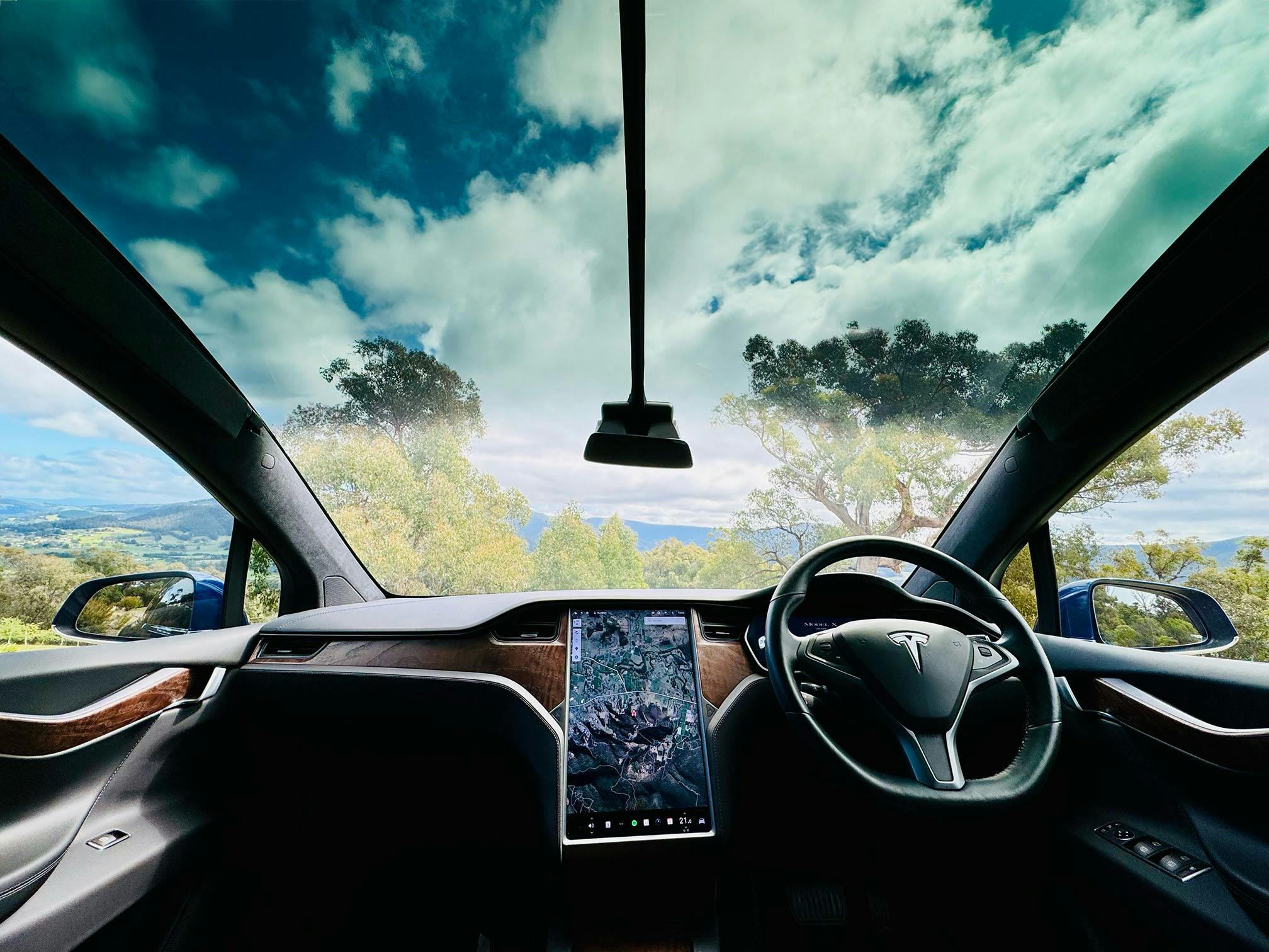 EVRide interior panoramic view from front seats