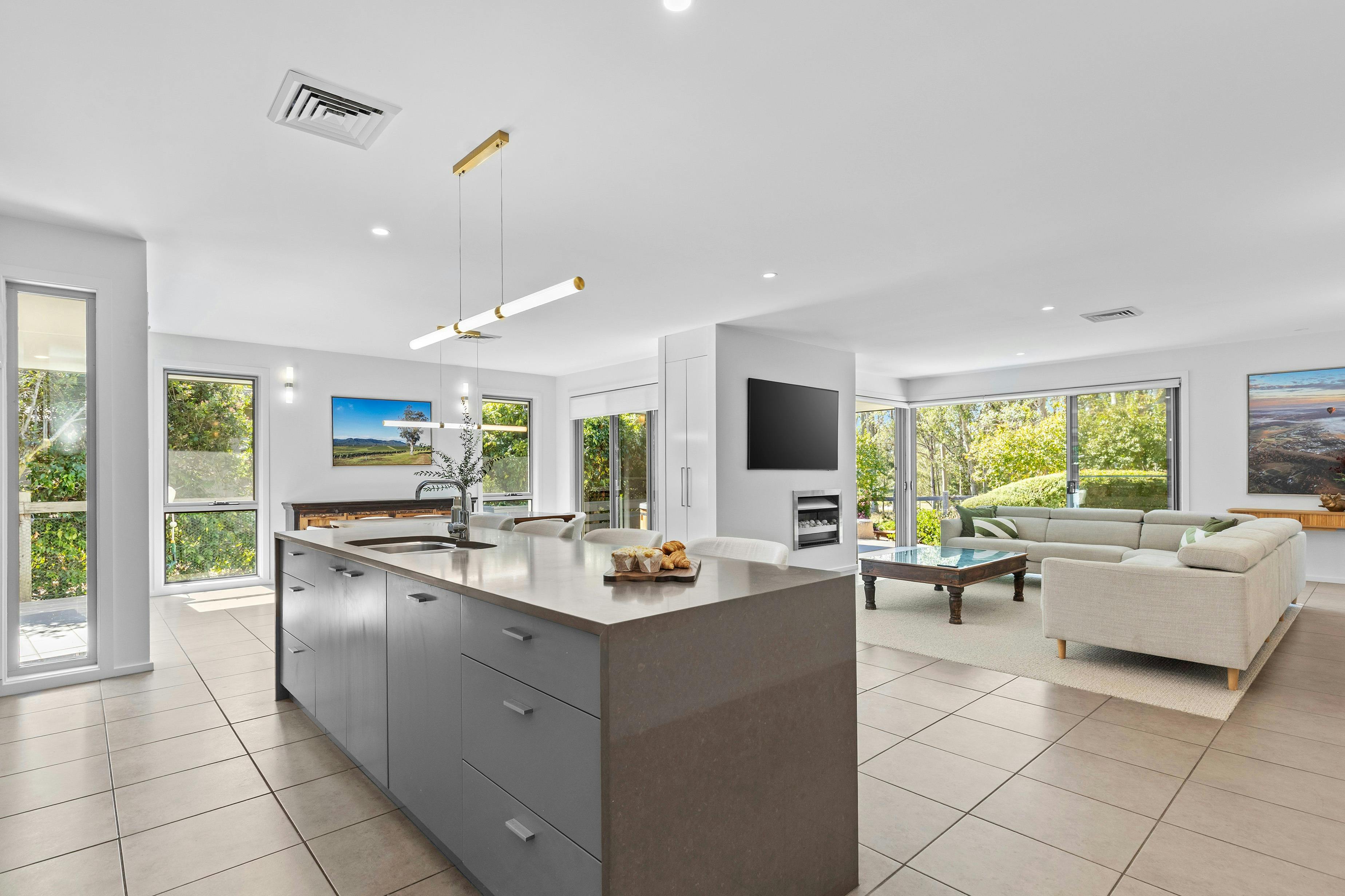 The Kingsley kitchen and living area
