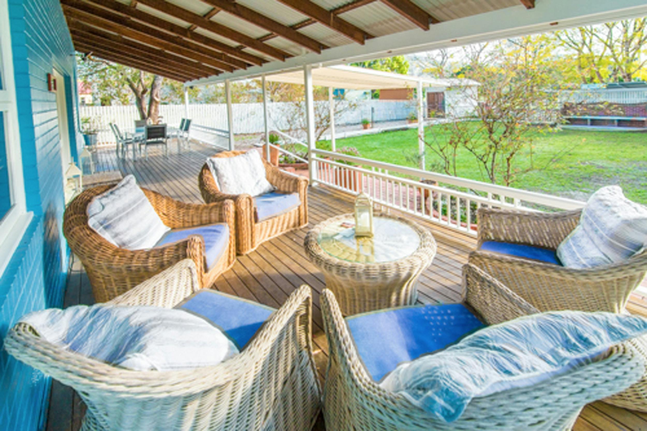 Enjoy lounging on the peaceful and private front deck