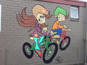 This mural is on the wall at the Road Traffic School on Fifth Street Millicent