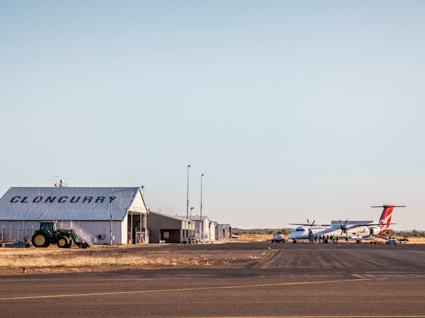 An original QANTAS hangar at Cloncurry Airport