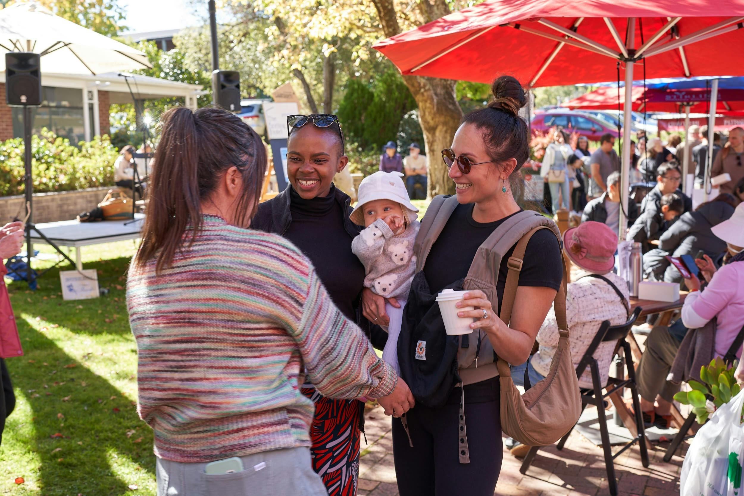 Stirling Laneways visitors chatting over coffee