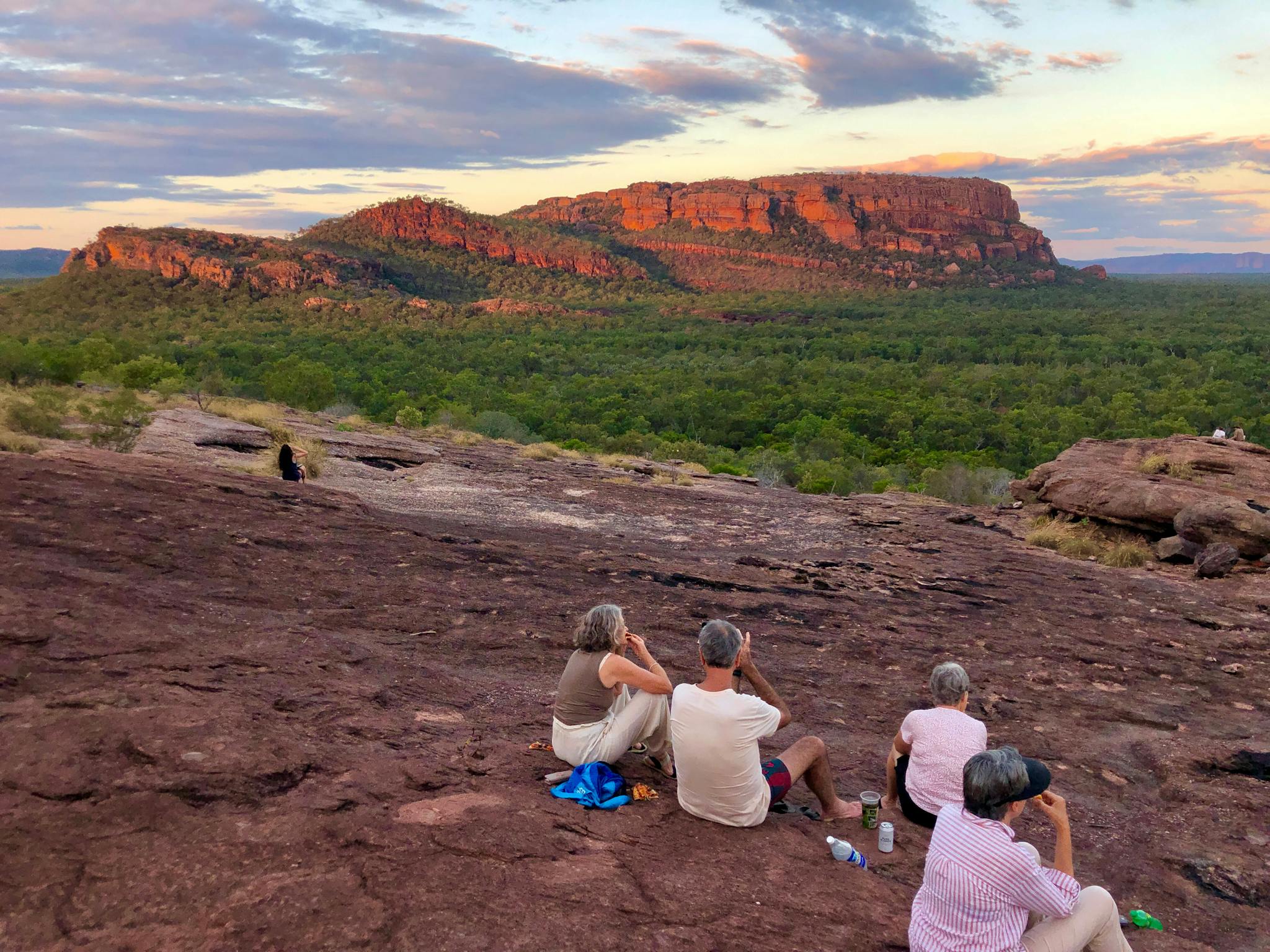 people watching sunset at rocky viewpoint people watching sunset at rocky viewpoint