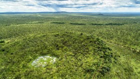 Aerial view of the Kalkani Crater.