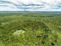 Aerial view of the Kalkani Crater.