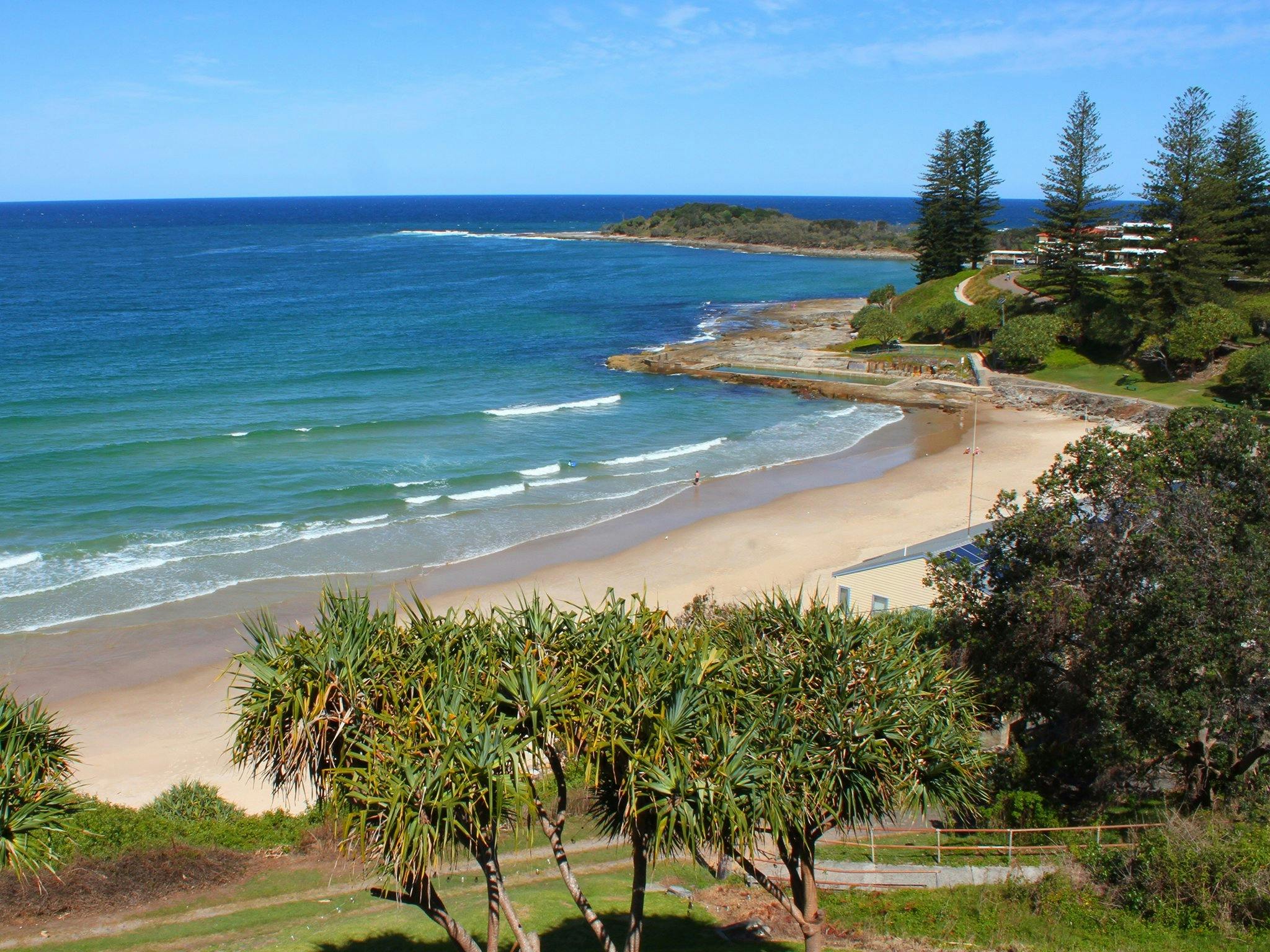 View of Yamba Main Beach from the pub balcony.