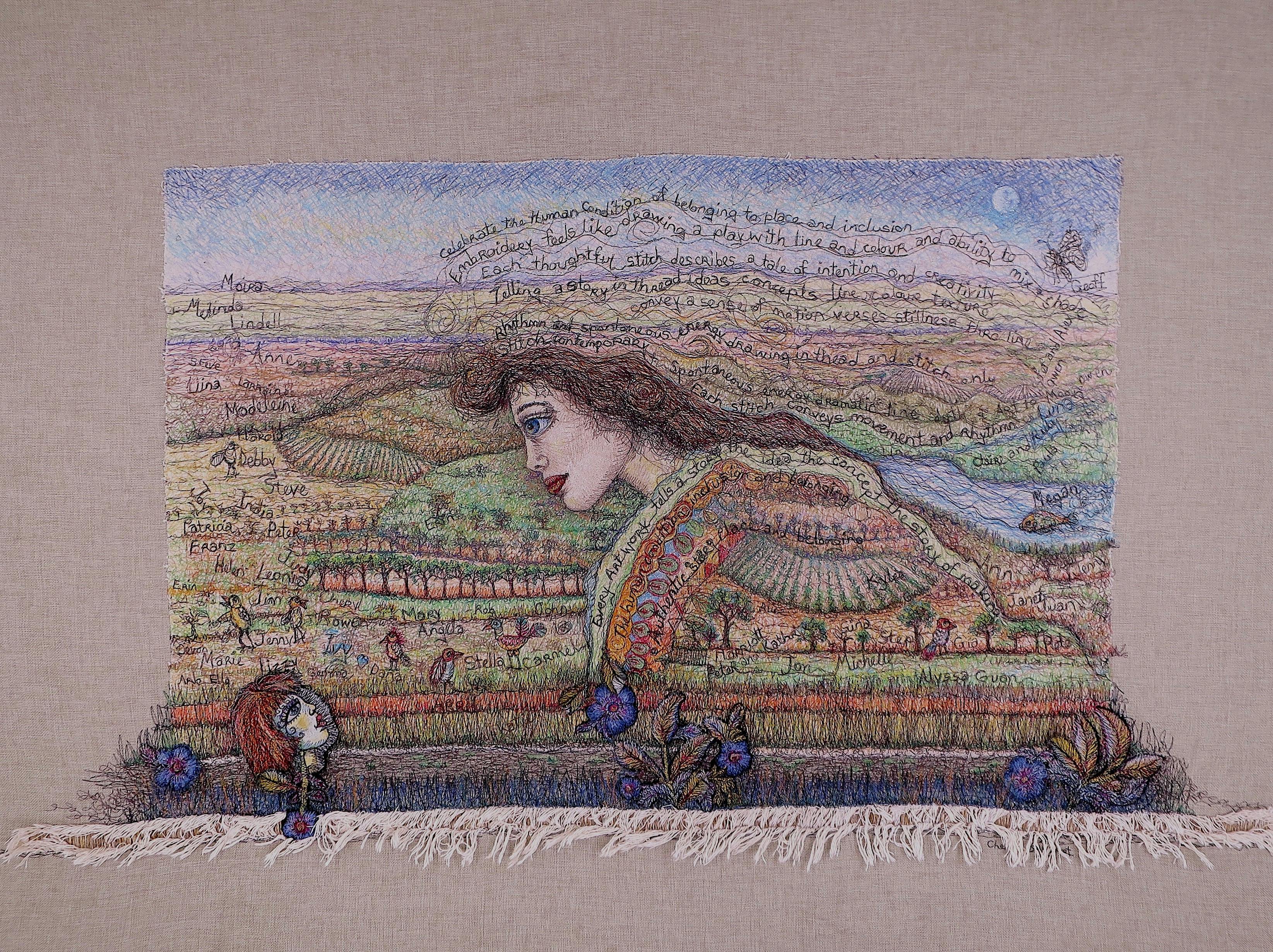 Figurative landscape a narrative celebrating the human condition of belonging.