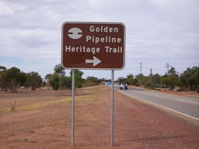 Golden Pipeline Heritage Trail road sign
