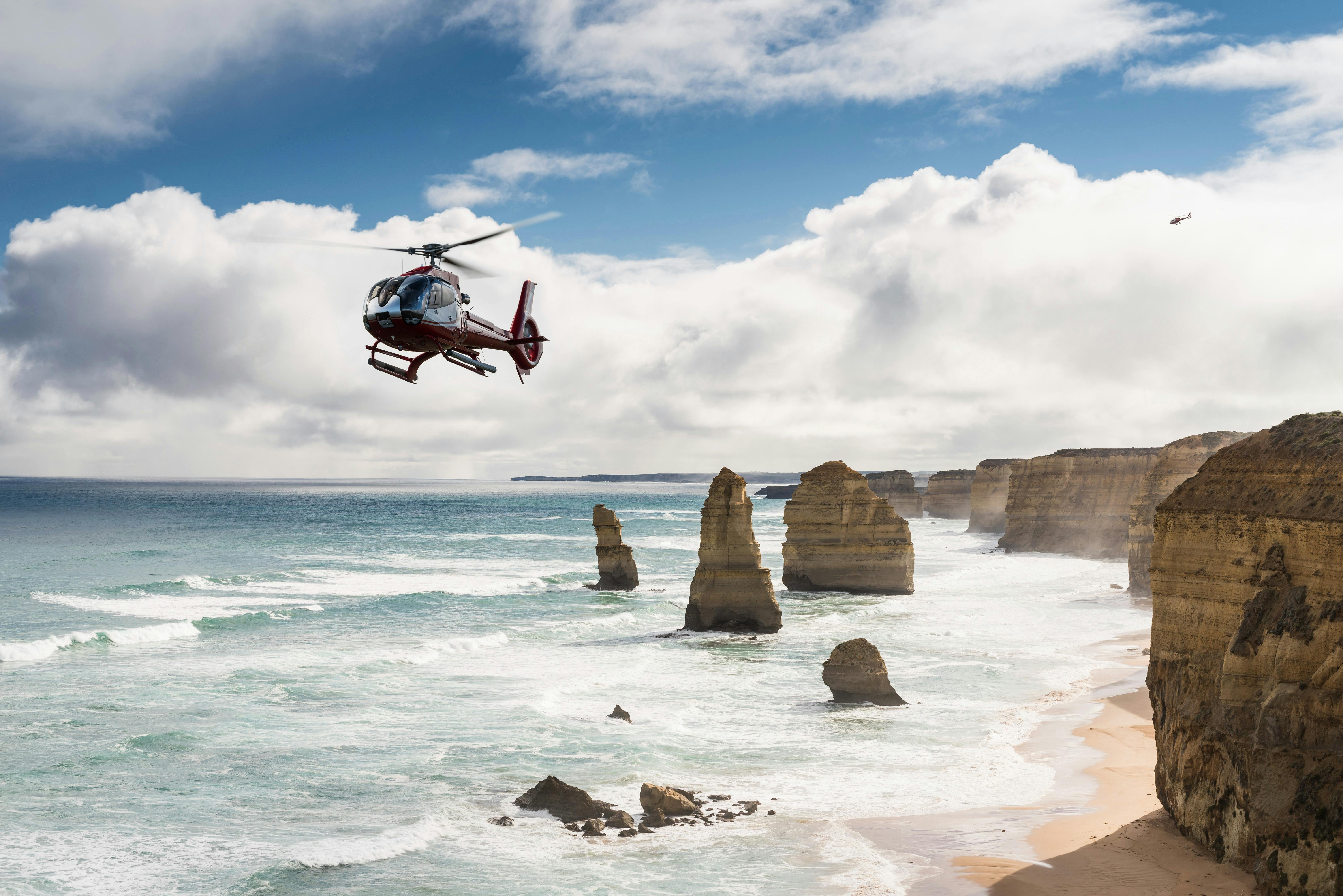 Helicopter flight over the 12 Apostles