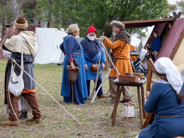 Medieval encampment at the festival