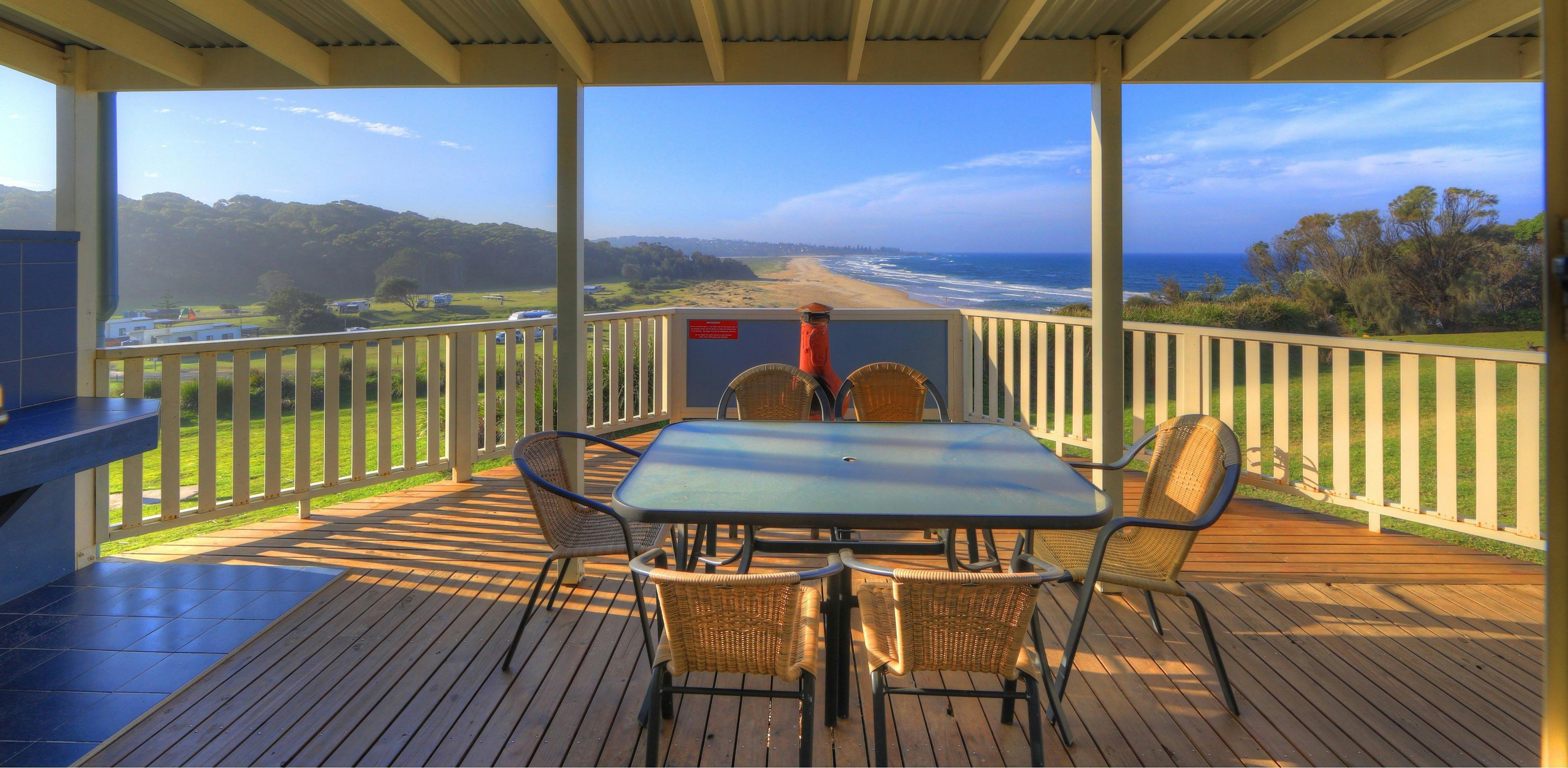 The beautiful view from Hillside Cabin overlooking the camp ground