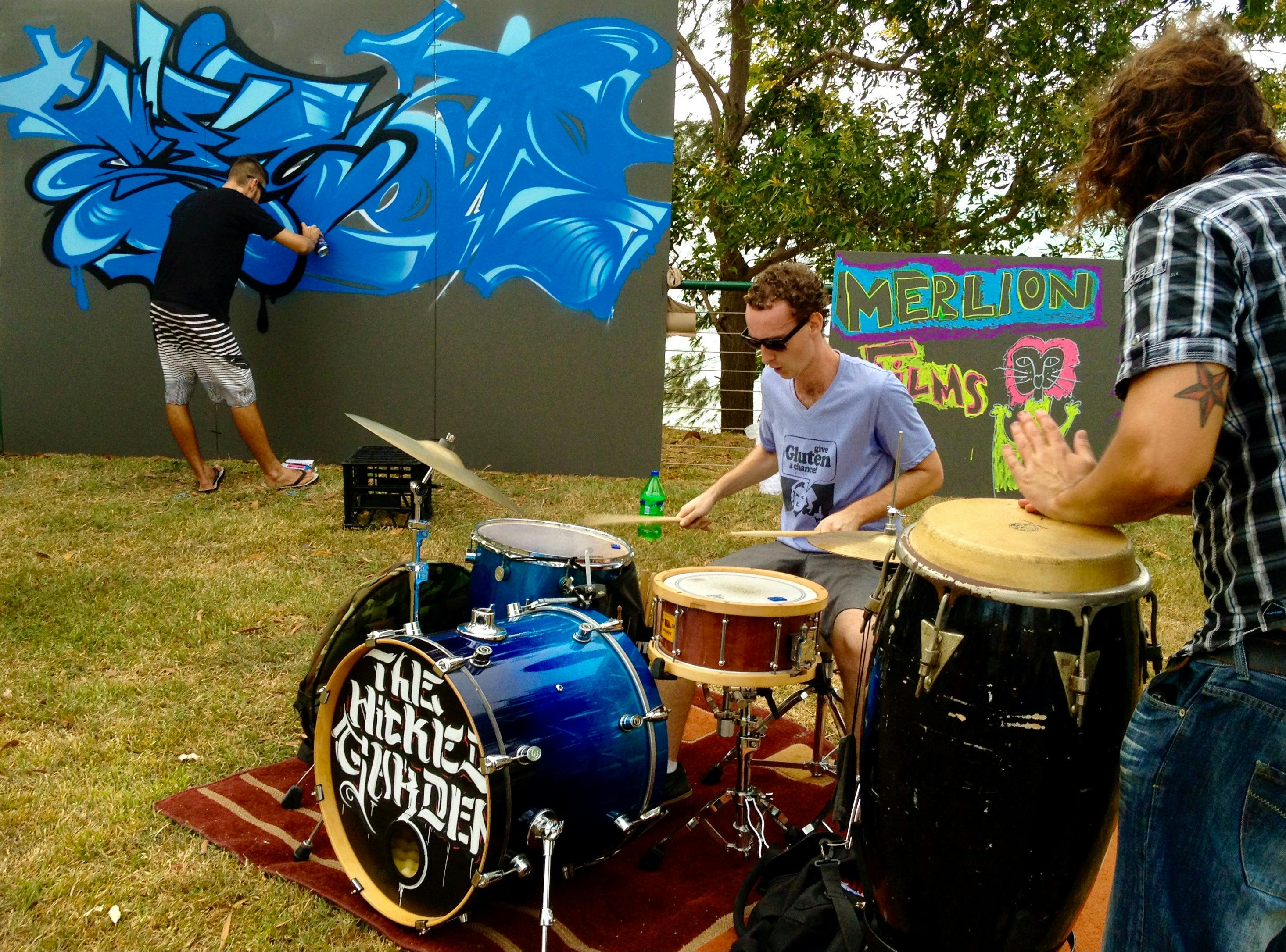 Urban Art Space with Spontaneous Drum Kit Jams