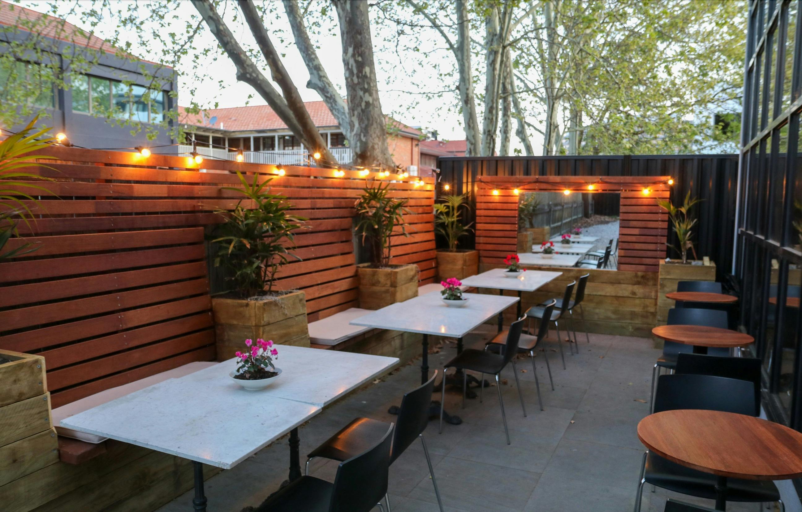 The outside area for Romanée Wine Bar