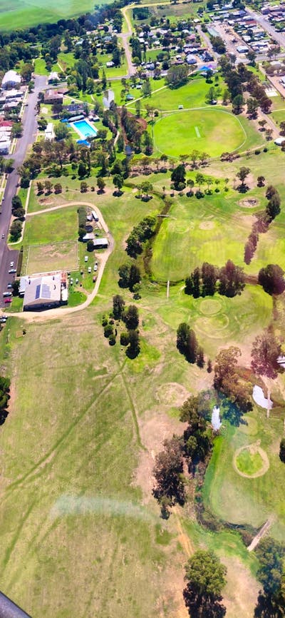 Golf club aerial view
