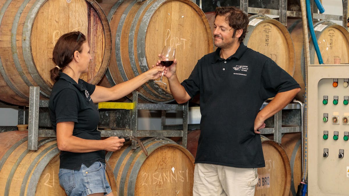 At the winery