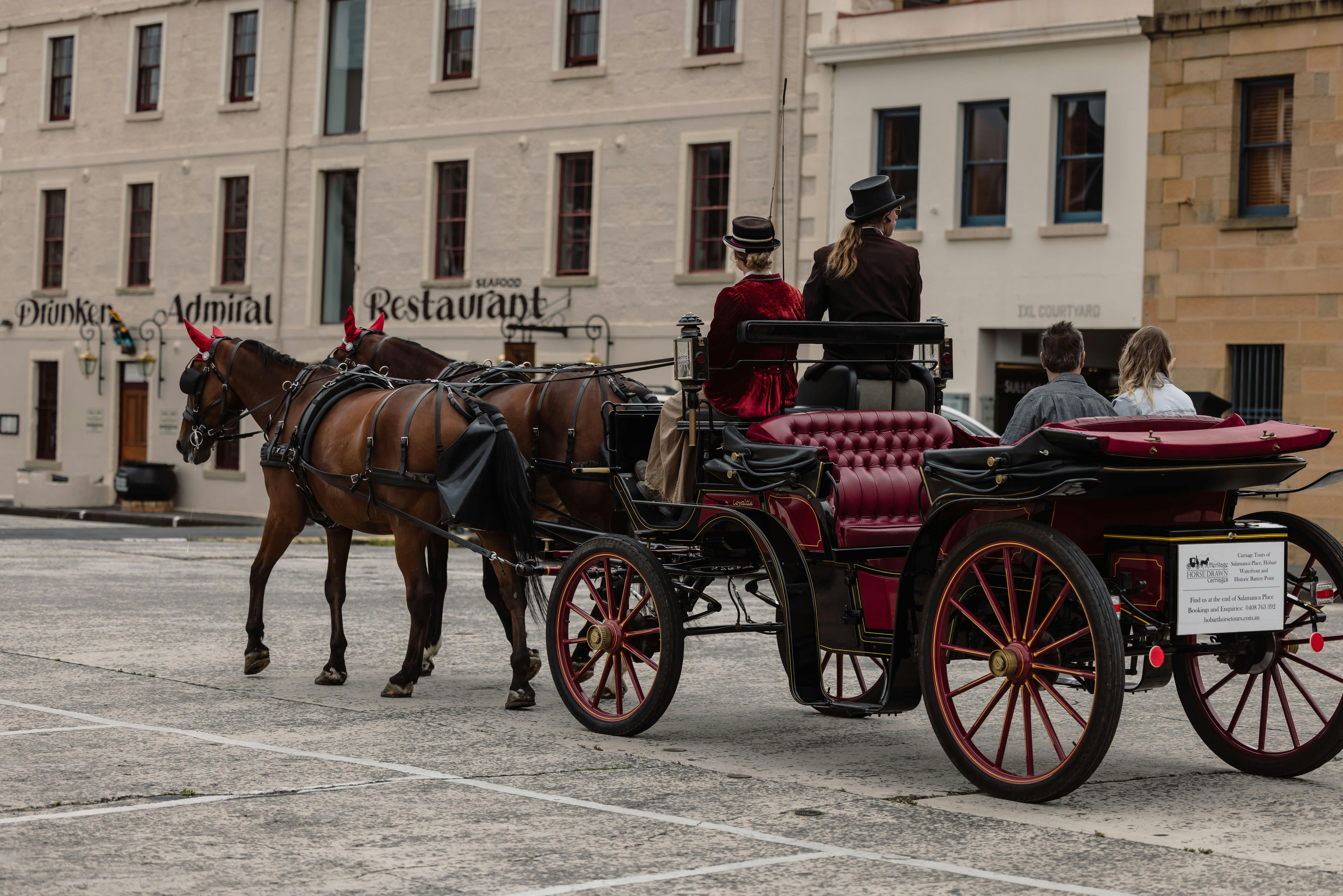 carriage being driven along Hunter St